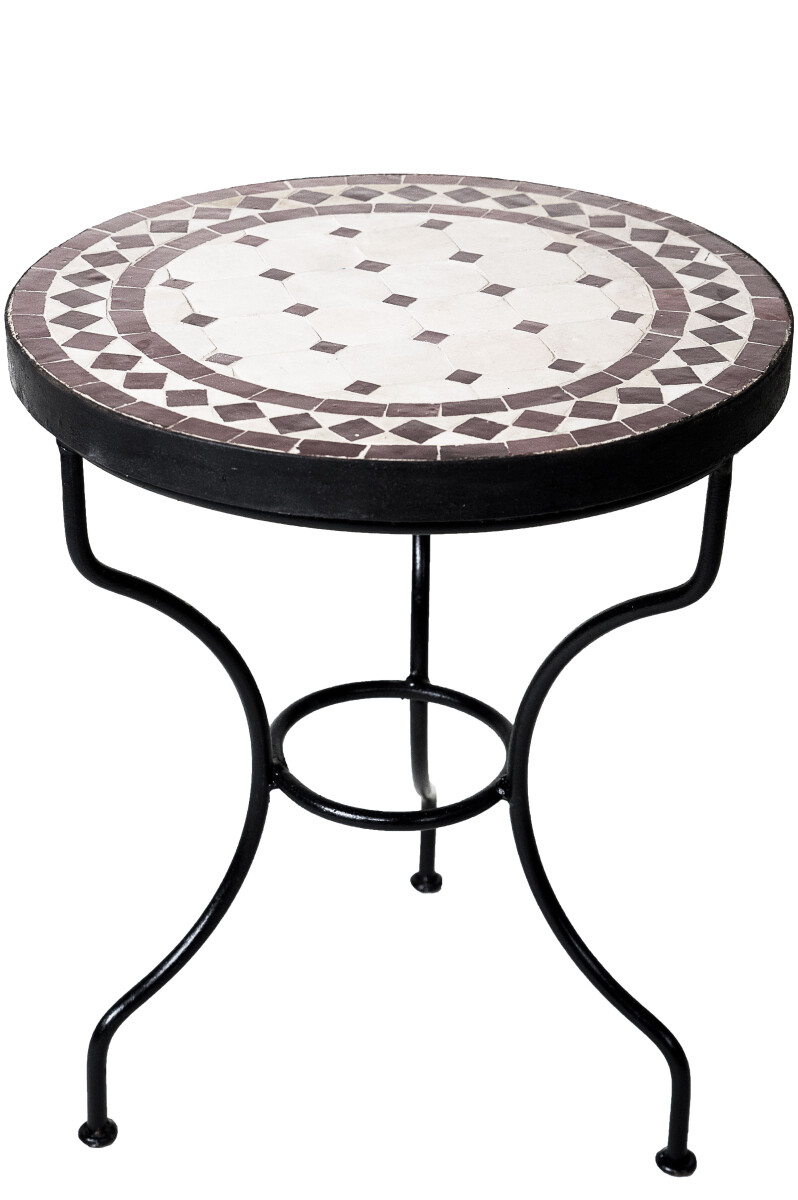 Tavolino a mosaico Marrakech beige-marro box
