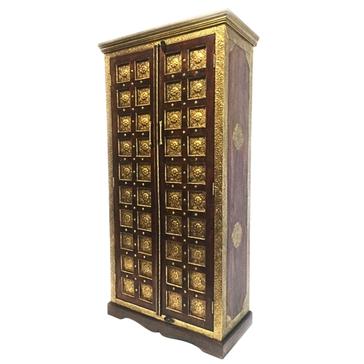 Armadio orientale in legno massello Yafiah 180 cm con decora
