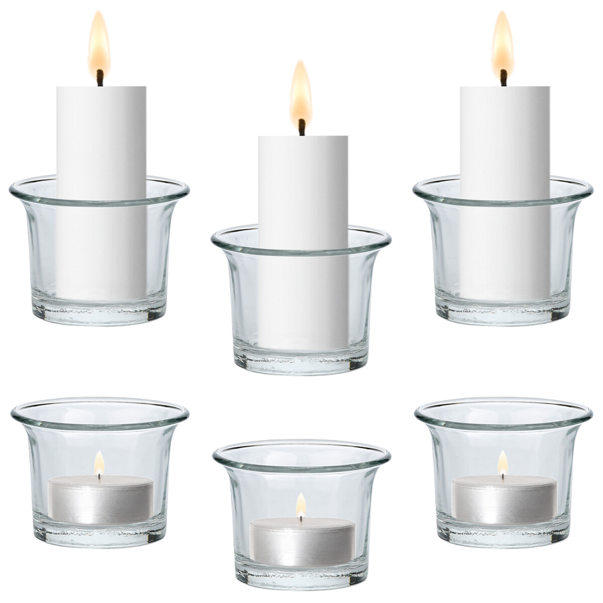 Set da 6 vasetti per candeline Trefor box