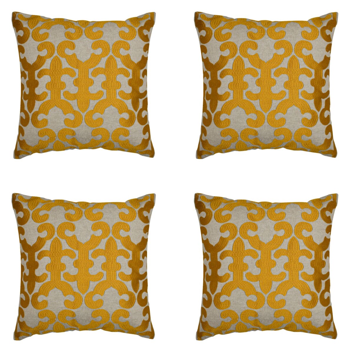Set di 4 federe fatte a mano Kayon Gold 40x40 cm | Decorazio