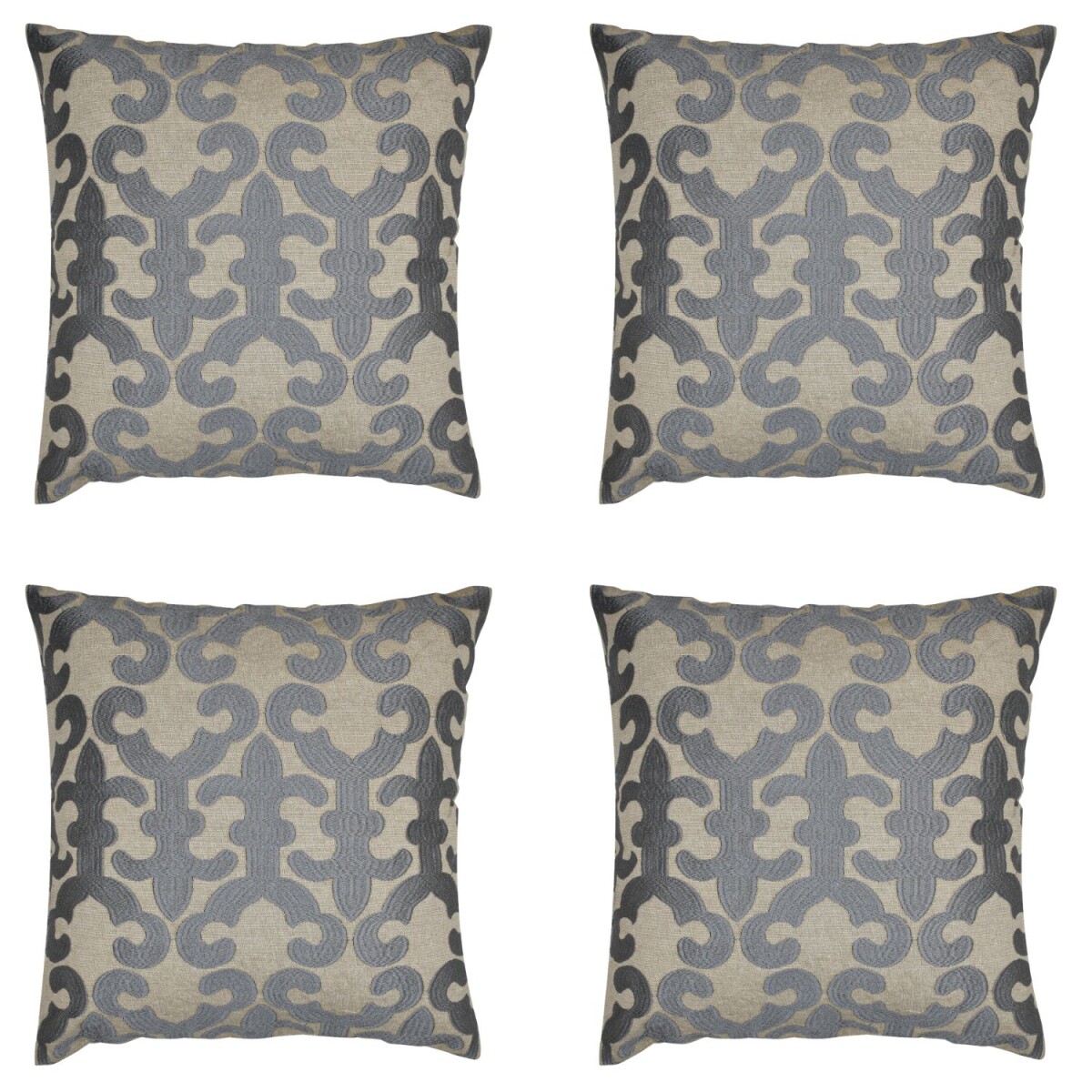 Set di 4 federe fatte a mano Kayon Grigio 40x40 cm | Decoraz