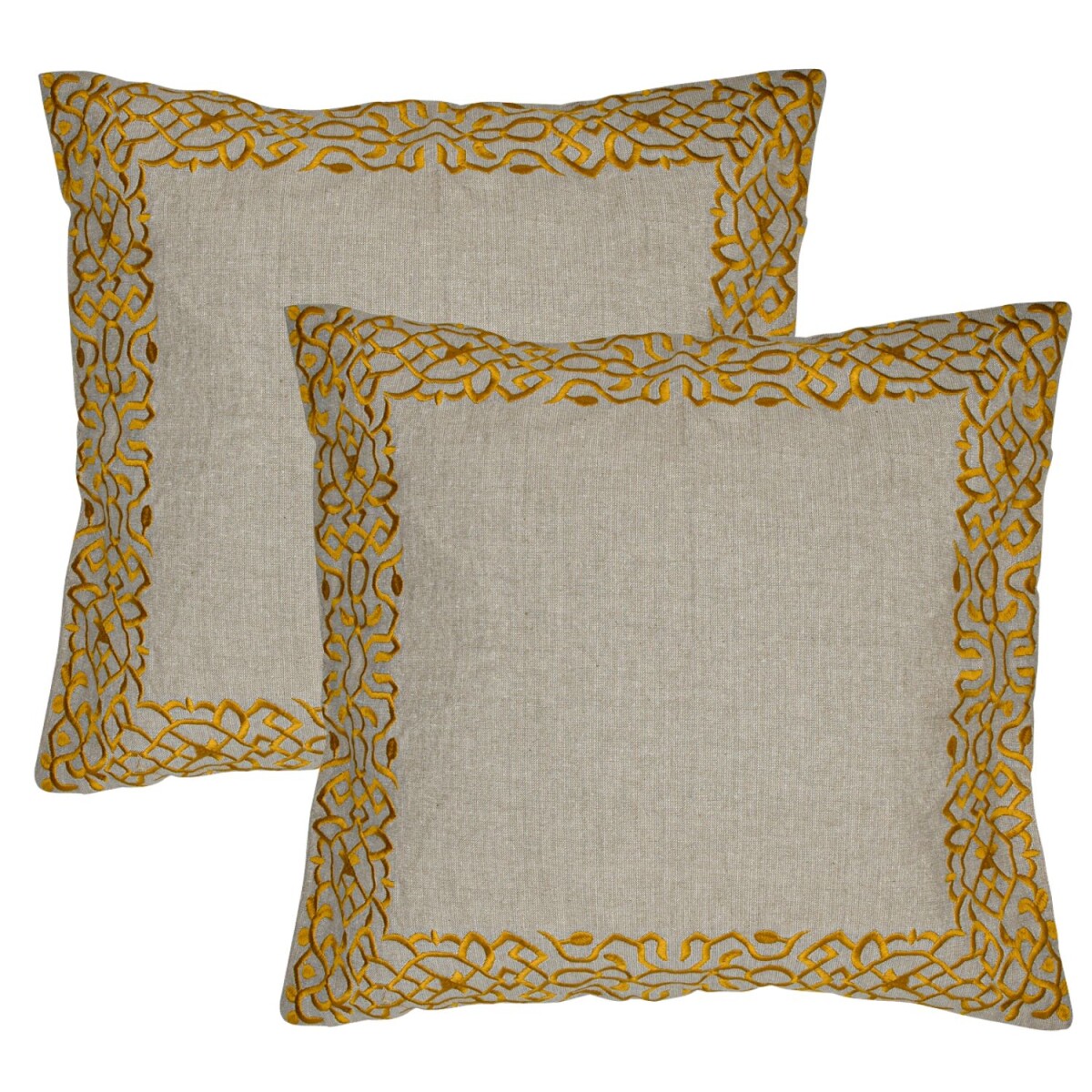 Set da 2 federe fatte a mano Frisia Gold 40x40 cm | Decorazi