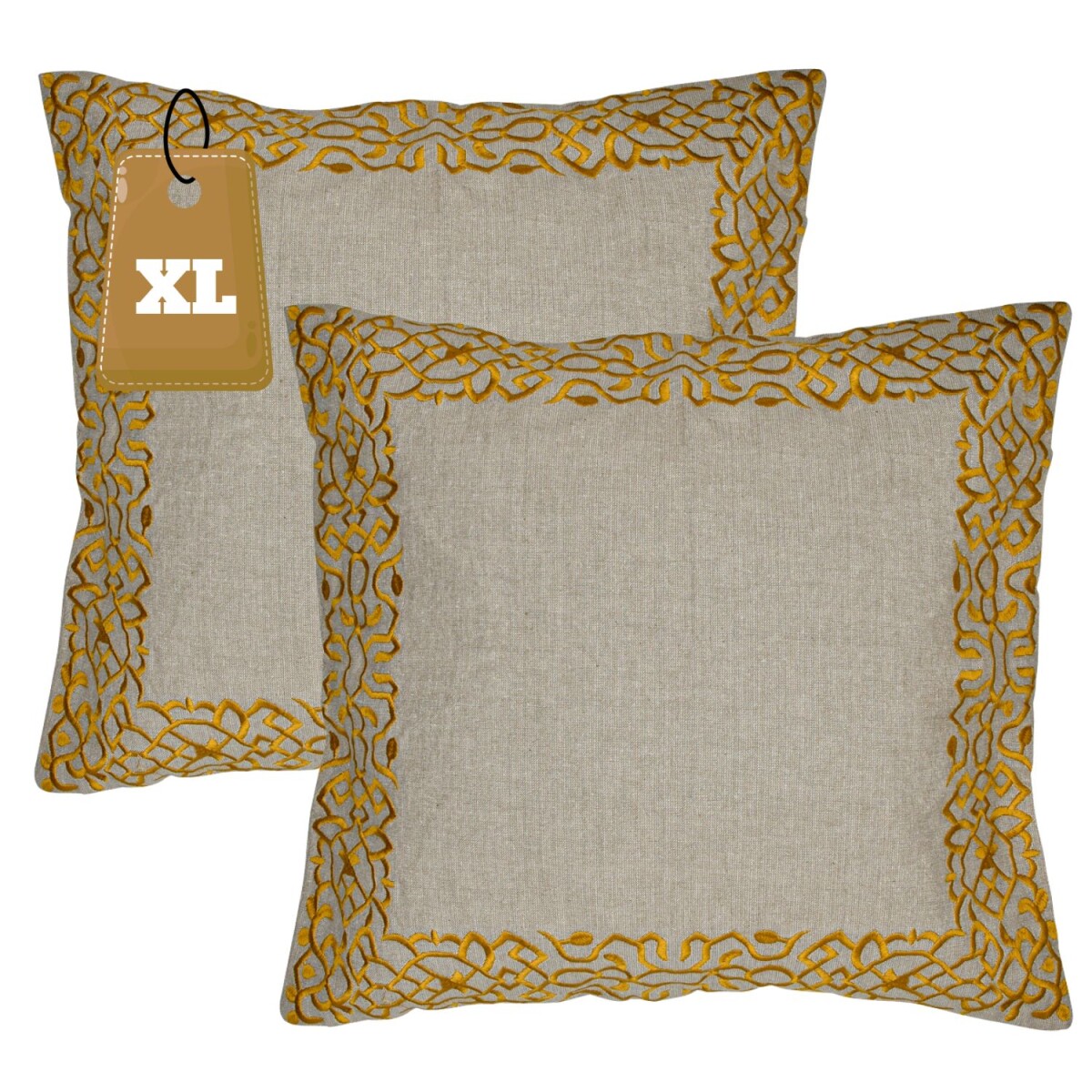 Set di 2 federe fatte a mano Frisia Gold 50x50 cm | Decorazi