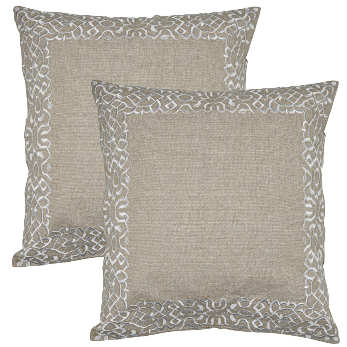 Set da 2 federe fatte a mano Frisia Bianco 40x40 cm | Decora