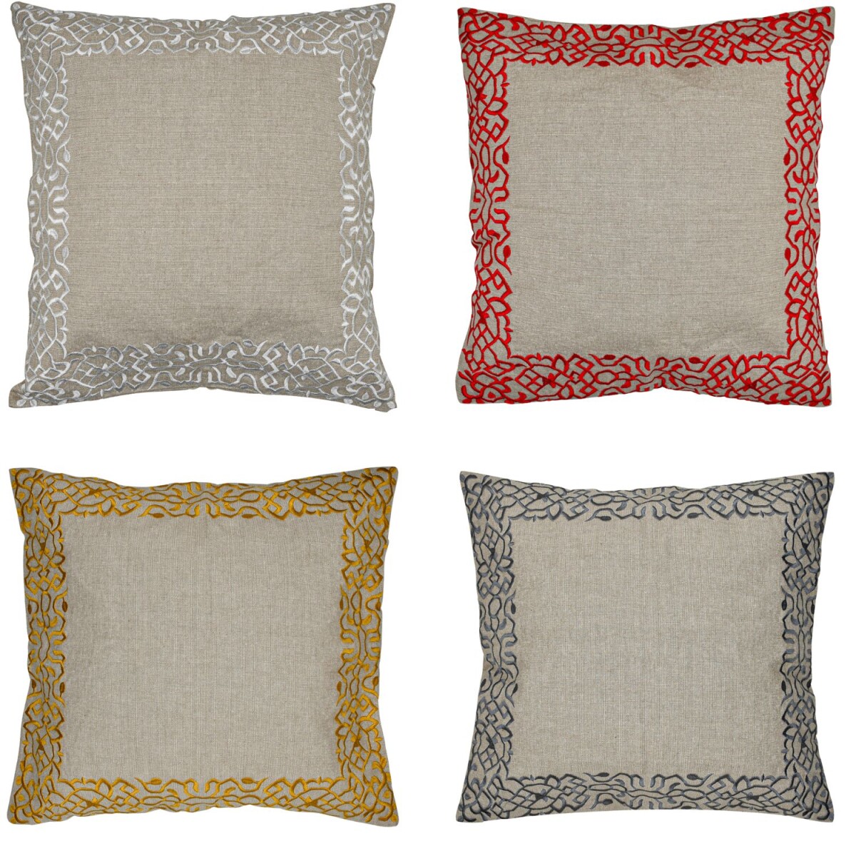 Set di 4 federe fatte a mano Frisia multicolore 40x40 cm | D