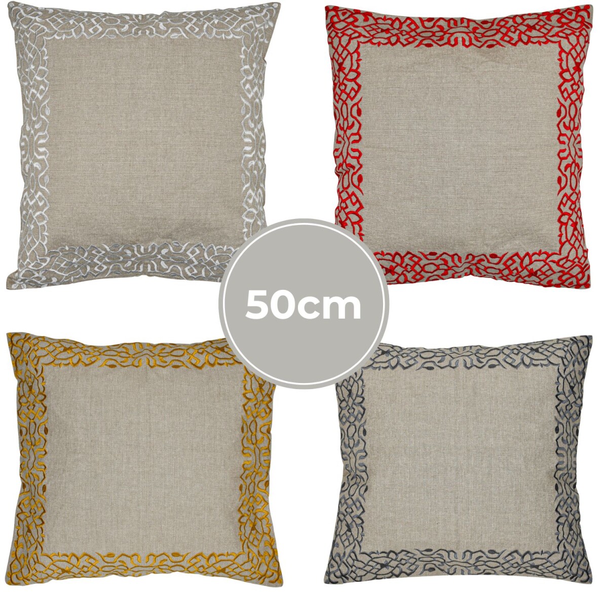 Set di 4 federe fatte a mano Frisia multicolore 50x50 cm | D