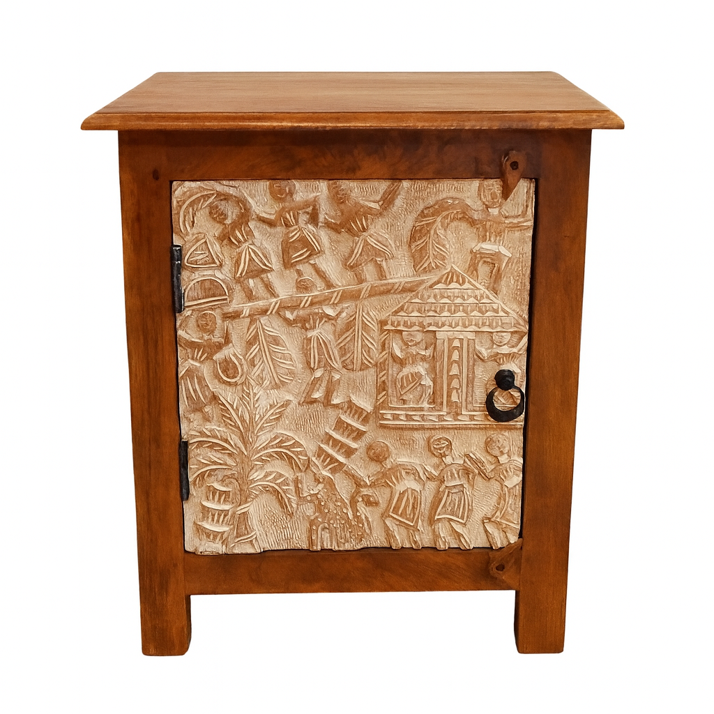 Comodino Faten 60 cm | Legno massello co box