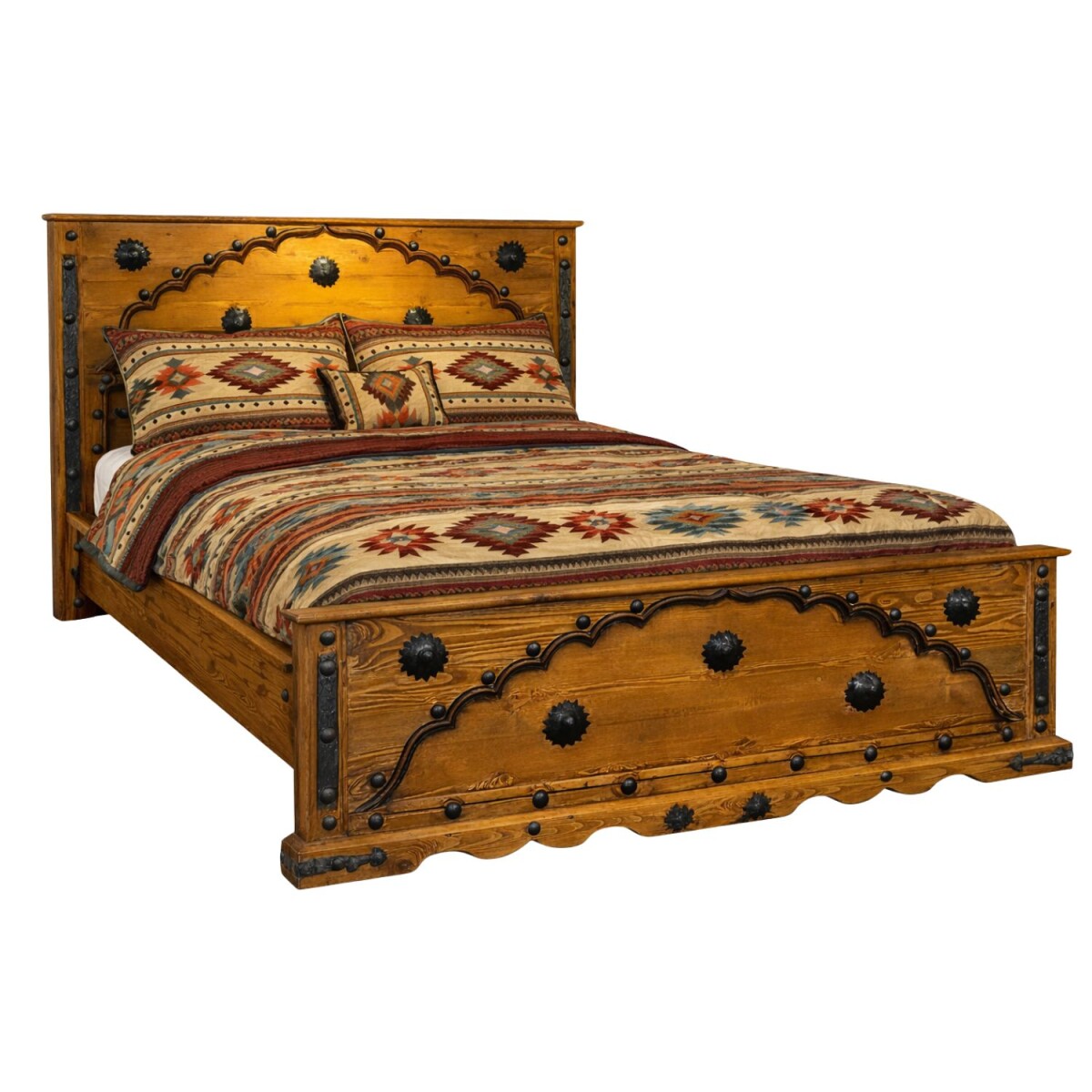 Letto matrimoniale in legno massello Morelia 180x200 cm, sti