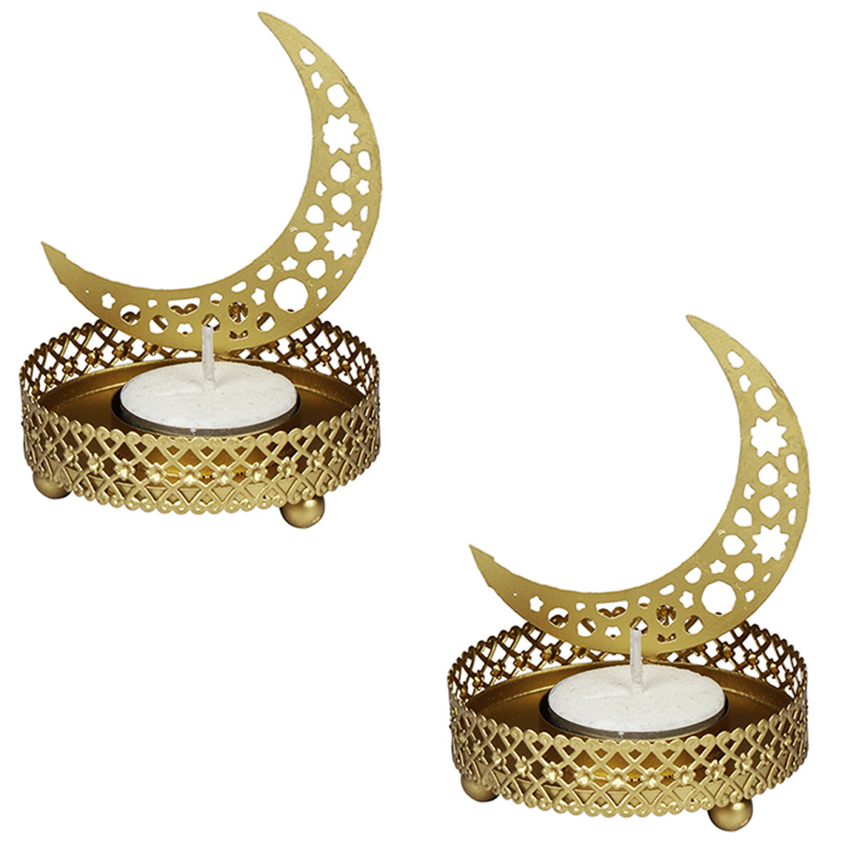 Set da 2 portacandeline a forma di luna, box