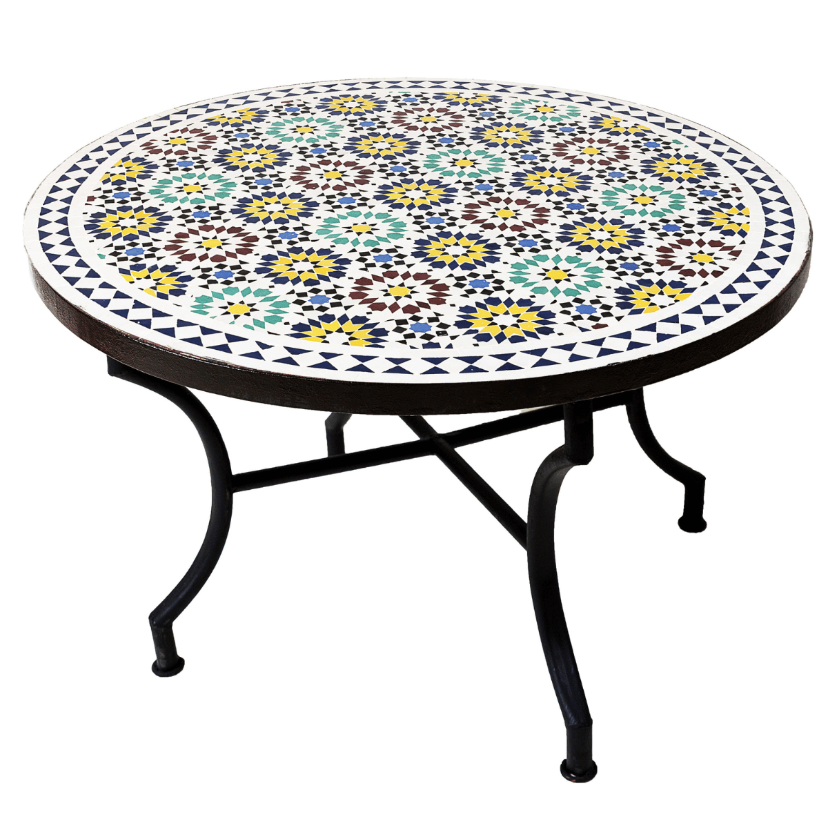 Tavolino marocchino a mosaico Albaicin multicolore, ø