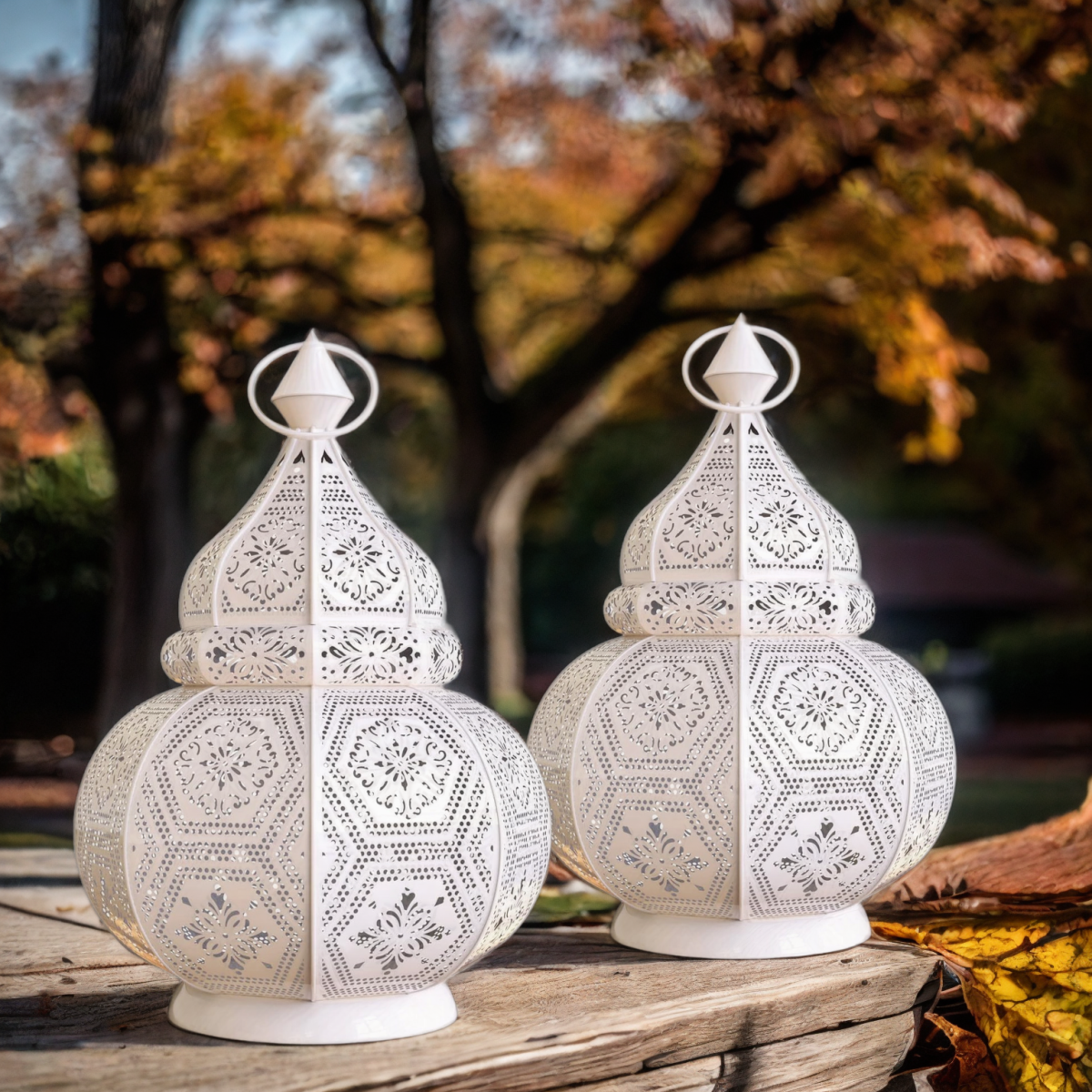 Set da 2 lanterne decorative in stile or box