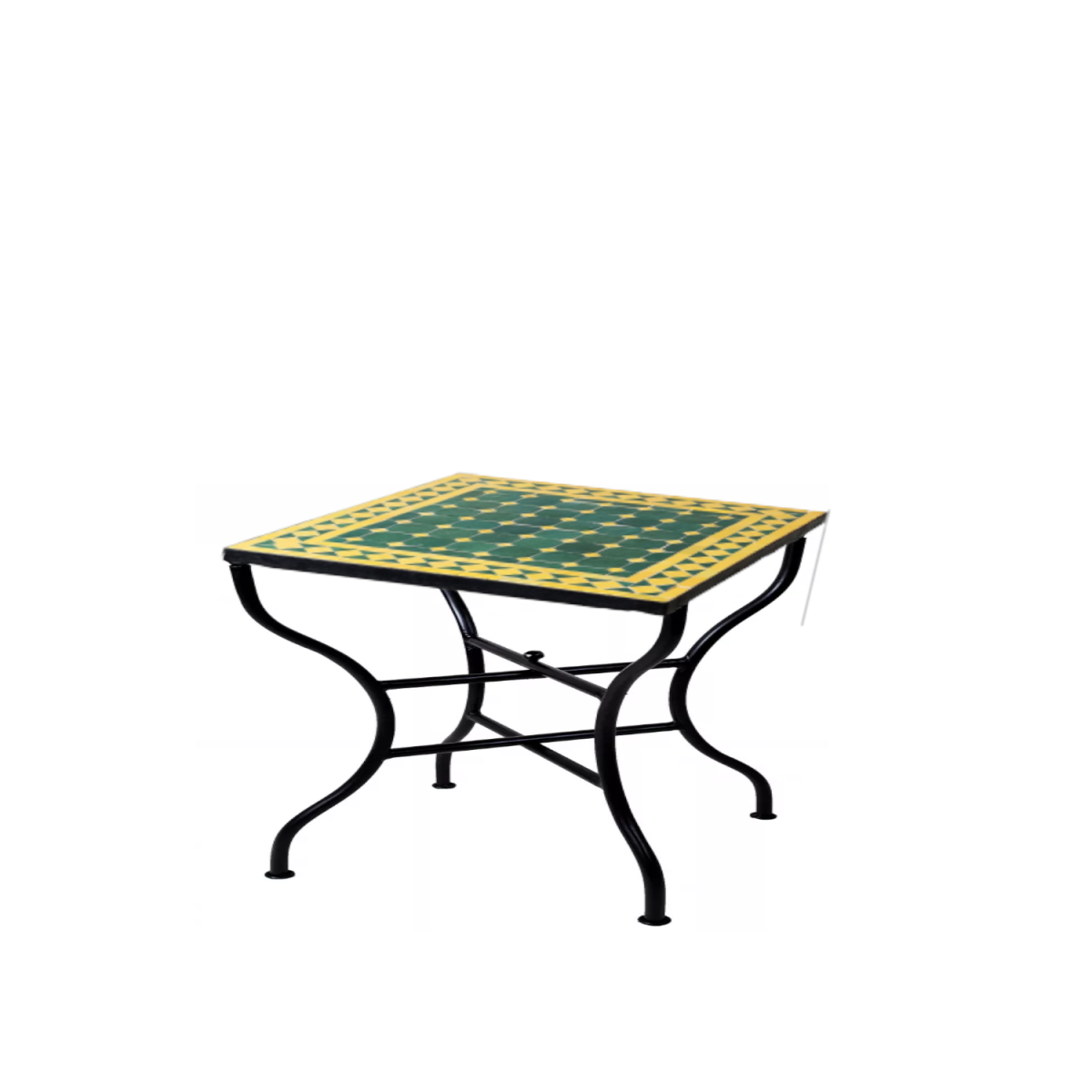 Tavolino a mosaico marocchino Marrakech blu e bianco, 50x50 