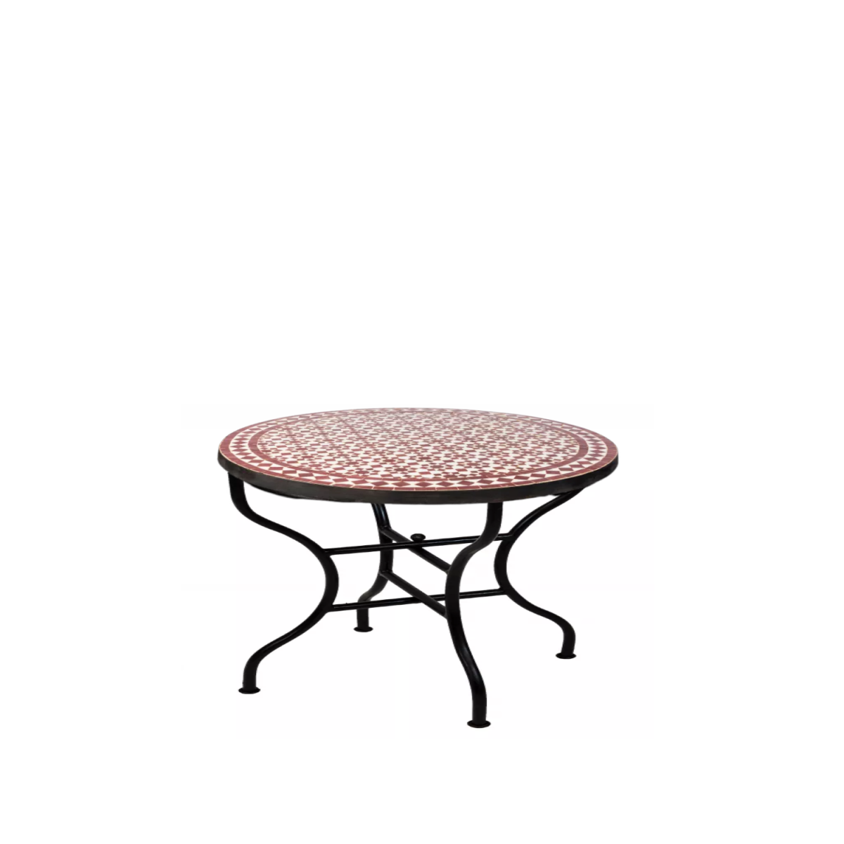 Tavolino marocchino in mosaico Albaicin bordeaux e bianco, 8
