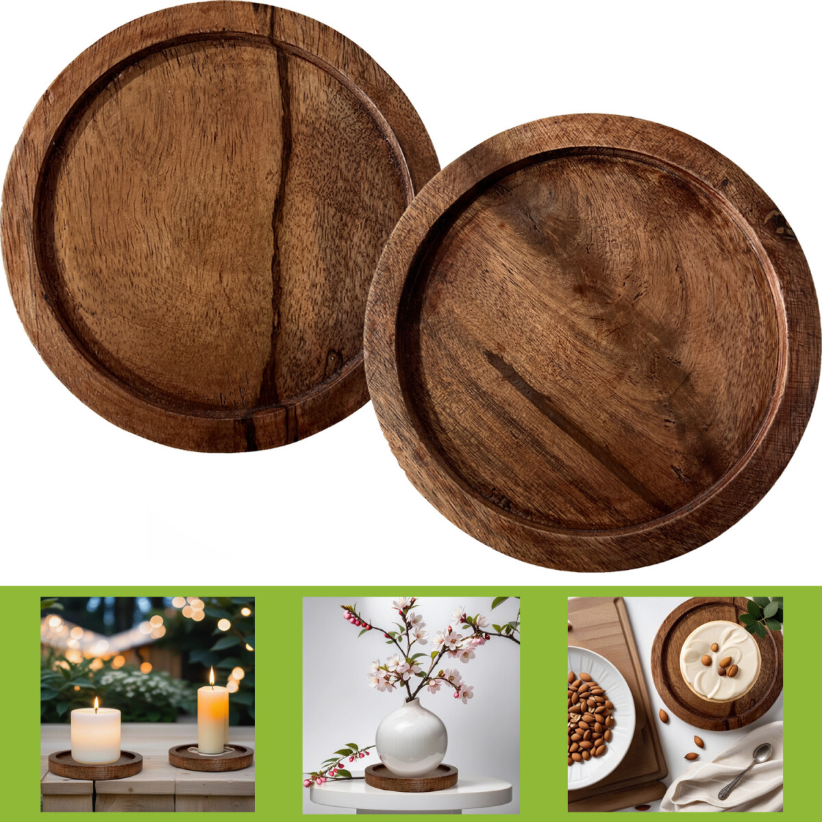 Set da 2 sottopiatti vintage a forma di vaso da fiori, vasso