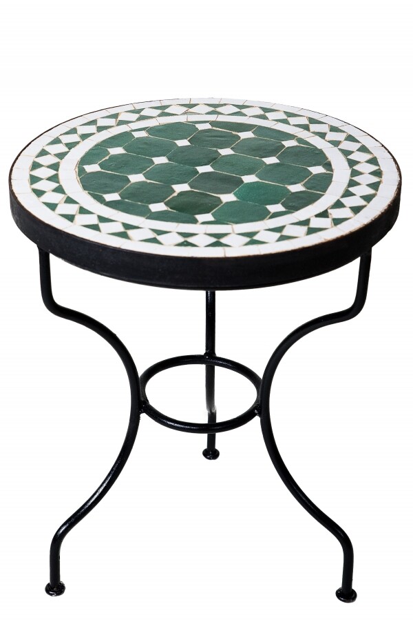 Tavolino a mosaico Marrakech verde e bia box