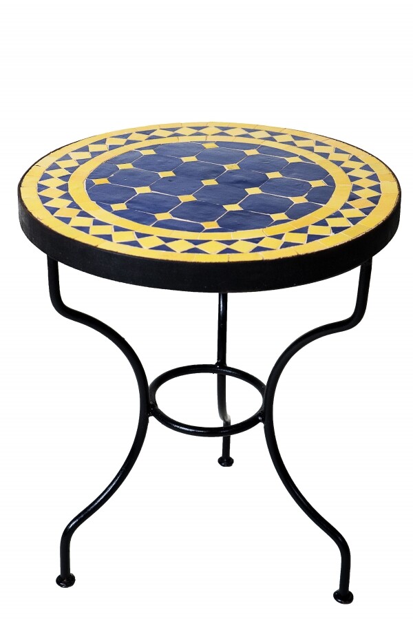 Tavolino a mosaico Marrakech blu e giall box