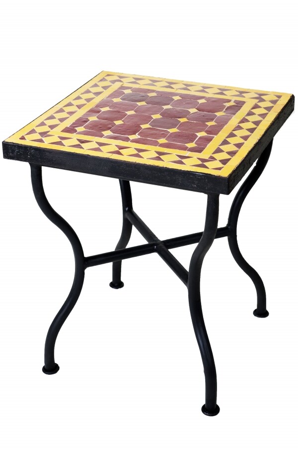 Tavolino a mosaico Marrakech bordeaux e  box